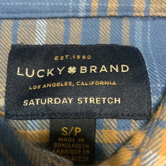 Lucky Brand Saturday Stretch Snap Button Long Sleeve Plaid Flannel Shirt Sz S - Picture 4 of 5